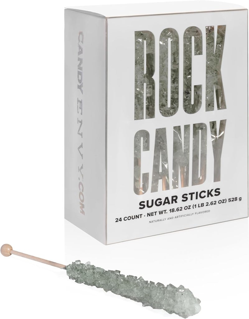 Candy Envy Silver Rock Candy Sticks - 24 Count - Image 1